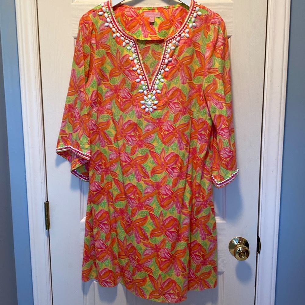 Lilly Pulitzer Beaded Tunic Dress EUC